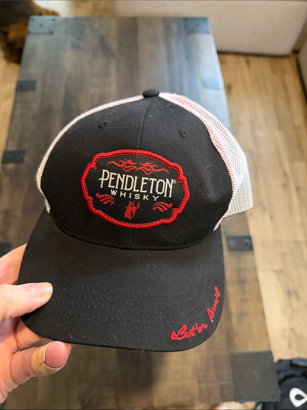 Pendleton White and Red Mesh Trucker Hat